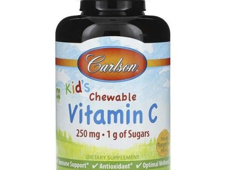 Carlson Labs Kid s Chewable Vitamin C, 250mg Natural Tangerine - 120 vegetarian tablets Supply