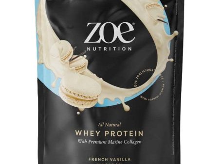 ZOE Nutrition Whey Protein with Premium Marine Collagen, French Vanilla Macaron - 454 grams For Sale