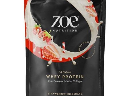 ZOE Nutrition Whey Protein with Premium Marine Collagen, Strawberry Milkshake - 454 grams Discount