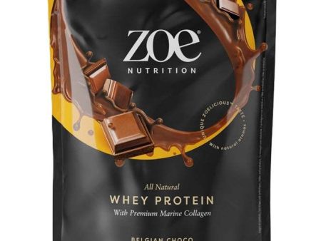 ZOE Nutrition Whey Protein with Premium Marine Collagen, Belgian Choco Fantasy - 454 grams Online Hot Sale