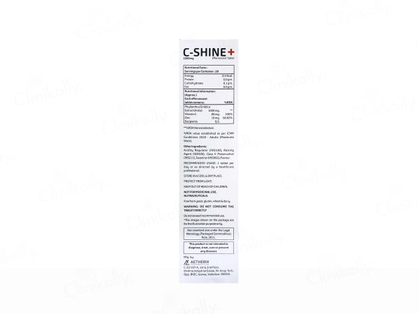 C-Shine+ 1000mg Effervescent Tablet - Orange Flavour Online Sale