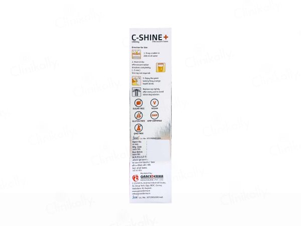 C-Shine+ 1000mg Effervescent Tablet - Orange Flavour Online Sale