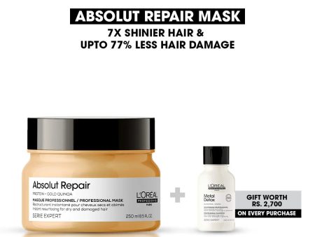 Absolute repair mask and Free metal detox shampoo Online