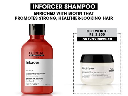 Loreal Professionnel Serie Expert Inforcer Shampoo - 300ml + Free Metal Detox Mask - 75ml For Discount