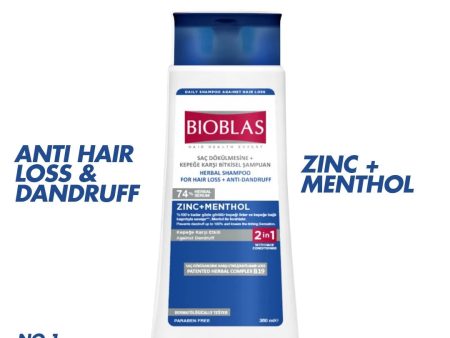 Bioblas Anti-Hair Loss Against Dandruff Shampoo (Zinc + Menthol) - 360ml Online Sale