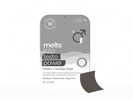 Wellbeing Nutrition Melts Into Testo Power Oral Strip - Cool Mint Flavour Hot on Sale