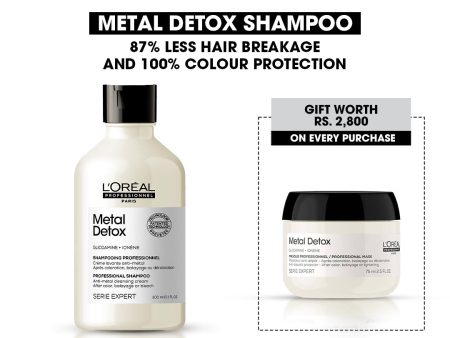 LOreal Professionnel Serie Expert Metal Detox Shampoo - 300ml + Free Metal Detox Mask - 75ml Discount