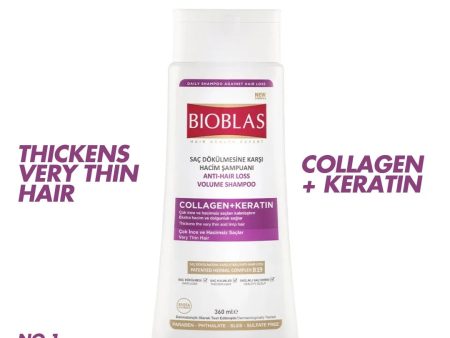 Bioblas Anti-Hair Loss Volume Shampoo (Collagen + Keratin) - 360ml Online Hot Sale